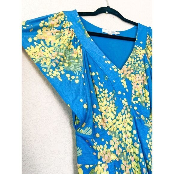 Boden Acacia Floral Flutter Sleeve Midi Dress Size 10 Long - Picture 2 of 4